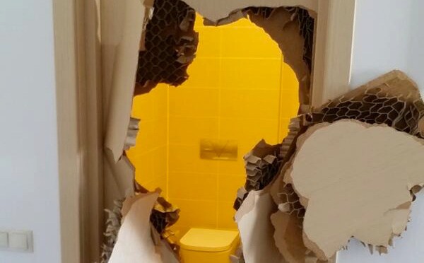 Sochi Struggle: Olympic Bobsledder Johnny Quinn Hulk Smashed Through This Door After Getting Trapped In Shower
