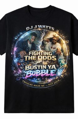 Fighting The Odds / Bustin Ya Bubble T-Shirt – DJ J Watts x Gandy Edition