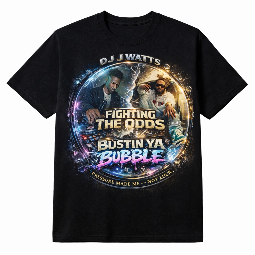 Fighting The Odds / Bustin Ya Bubble T-Shirt – DJ J Watts x Gandy Edition