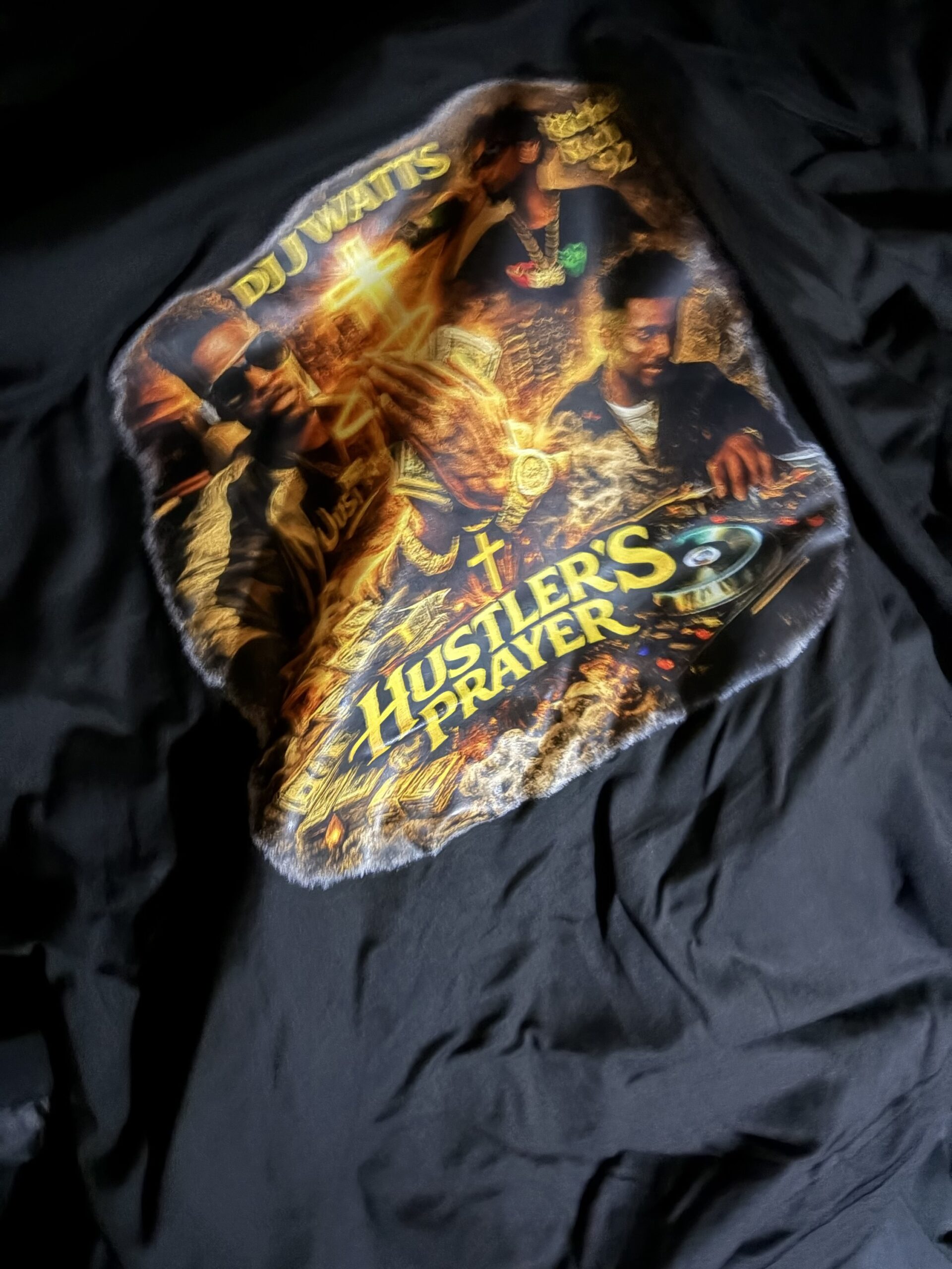 Hustler’s Prayer – DJ J Watts Edition Graphic Tee (Black) - Image 2